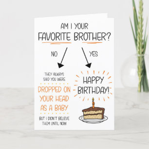 Funny Favori Brother carte d'anniversaire