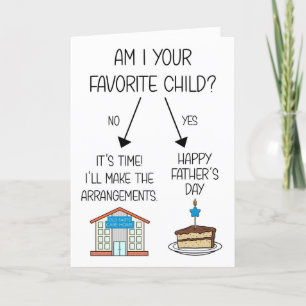 Funny Favori Fête des pères enfant carte pour papa