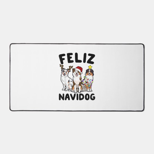 Funny Feliz Navidog amoureux des chiens berger aus (Recto)