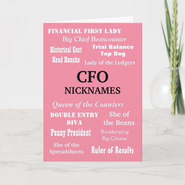 Funny Femme CFO Joke Carte de voeux d'anniversaire (Devant)