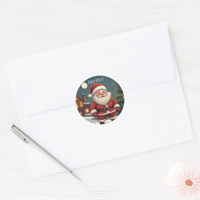 Funny Festive Santa Ho Ho Merry Christmas Sticker (Enveloppe)