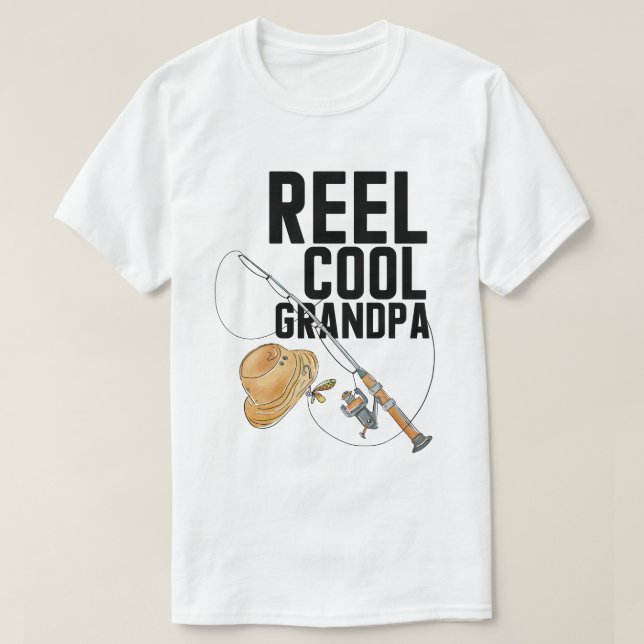 Funny Fishing Vintage Reel Cool Grandpa T-Shirt (Design devant)