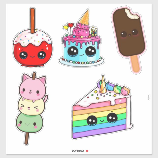 Funny food stickers (Feuille)