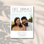 Funny Free Drink Photo Wedding Save the Date<br><div class="desc">Préparez-vous à célébrer avec nos boissons gratuites amusantes Photo Wedding Save the Date! Avec le message ludique "Boissons gratuites et un bonheur toujours après", cette carte est parfaite pour ajouter une touche d'humour à vos annonces mariages. Avec une photo chère sur le devant et une autre sur le dos, il...</div>