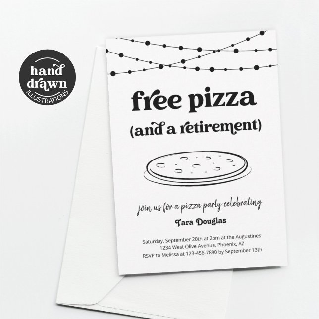 Funny Free Pizza & une invitation à la retraite (Créateur téléchargé)