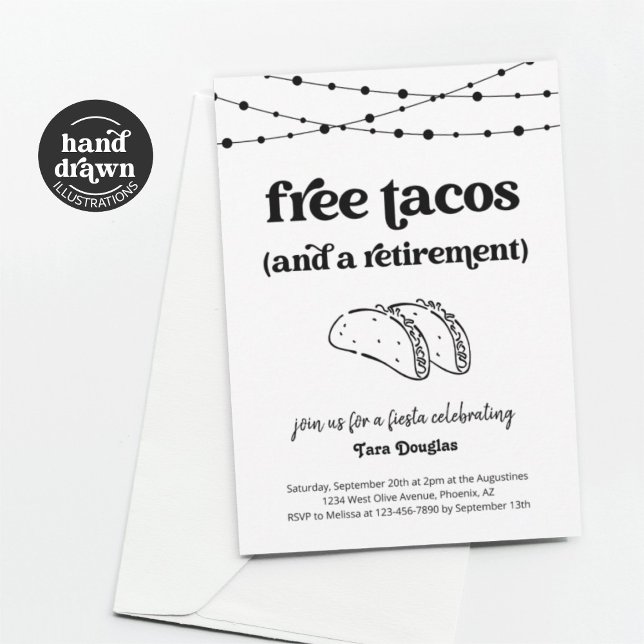Funny Free Tacos et une invitation à une fête de r (Créateur téléchargé)