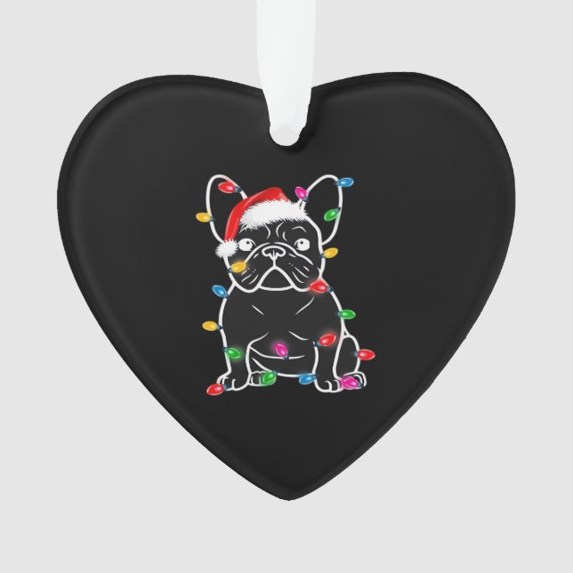 Funny French Bulldog Dog Tree Christmas Lights Xma (devant)
