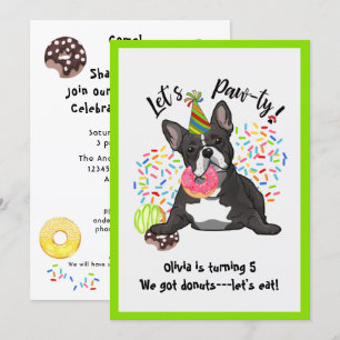 Funny French Bulldog, Invitation de fête d'anniver