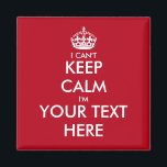 Funny fridge magnets | can'keep matricule<br><div class="desc">Funny fridge magnets | je can't keep calm template Make your own humorous keep calm and carry on parody. Je peux | Personalizable matriplate design for men women and kids. Create your own personalized 'Keep calm and carry on' parody. Use this vintage typographiy template with crown to create your own...</div>