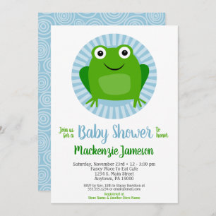 Funny Frog Boys Baby shower Invitation