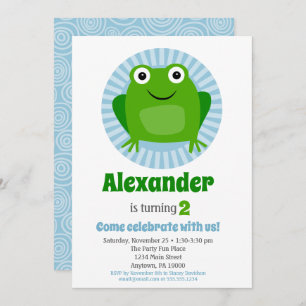 Funny Frog Boys Invitation d'anniversaire