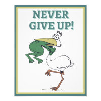 Funny Frog Choc Oiseau Inspirationnel Poster
