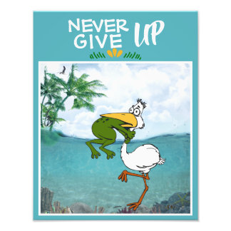 Funny Frog Choc Oiseau Inspirationnel Poster