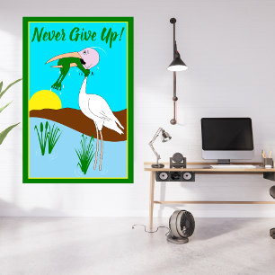 Funny Frog Choc Oiseau Inspirationnel Poster