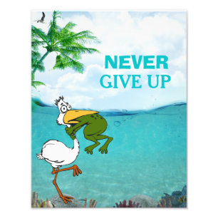 Funny Frog Choc Oiseau Inspirationnel Poster