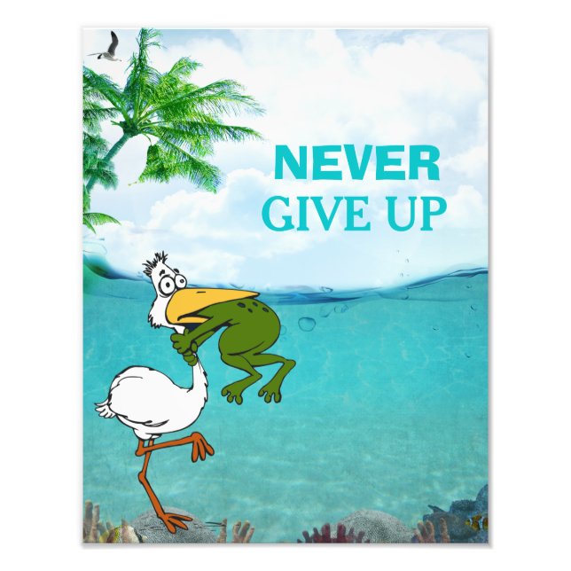 Funny Frog Choc Oiseau Inspirationnel Poster (Devant)