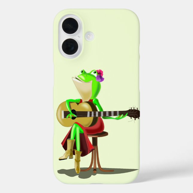 Funny Frog Jouer coque iphone de guitare (Verso)