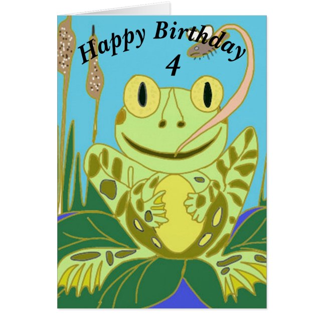 Funny Frog modifiable âge anniversaire de enfant (Devant)
