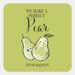 Funny Fruit Pun Perfect Pear Valentine Sticker