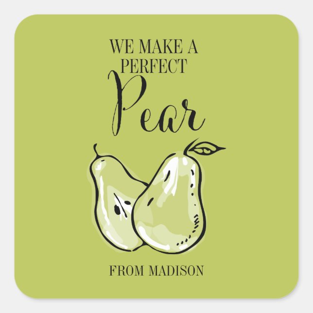 Funny Fruit Pun Perfect Pear Valentine Sticker (Devant)