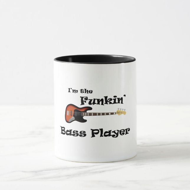 Funny Funk Bass Player Coffee Mug (Centre)