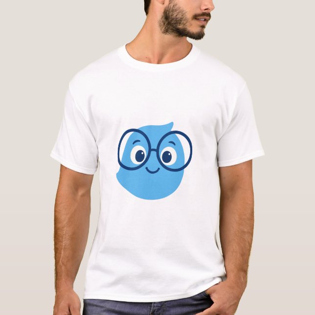 Funny Geeky Smiley Face T-Shirt for Men – Cute Blu (Devant)