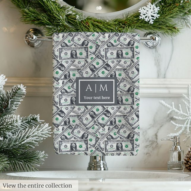 Funny gift classic dollar print with custom name (Funny gift chic money lover’s monogram birthday)