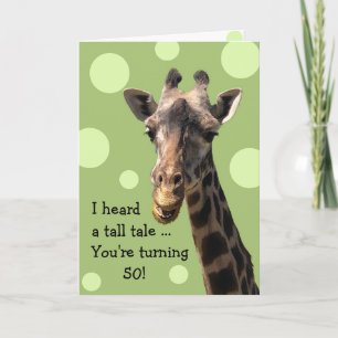 Funny Giraffe 50e carte d'anniversaire