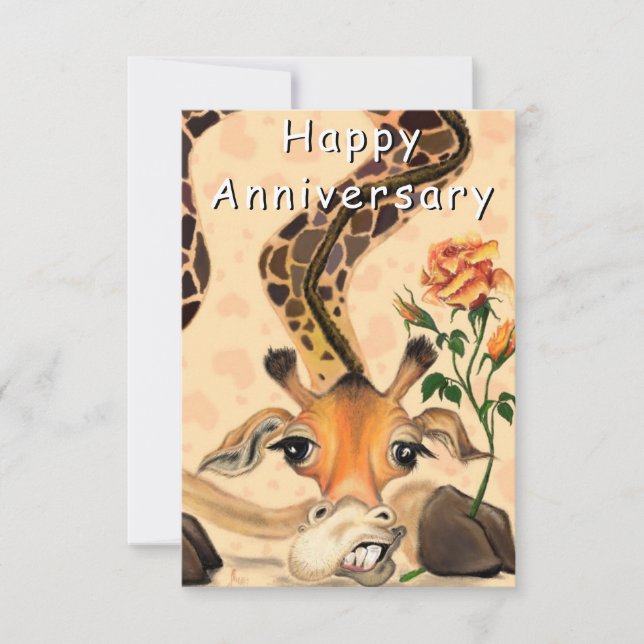 Funny Giraffe Anniversaire Carte (Devant)
