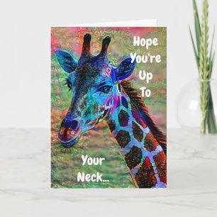 Funny Giraffe Carte d'anniversaire