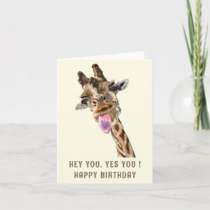 Funny Giraffe Carte d'anniversaire
