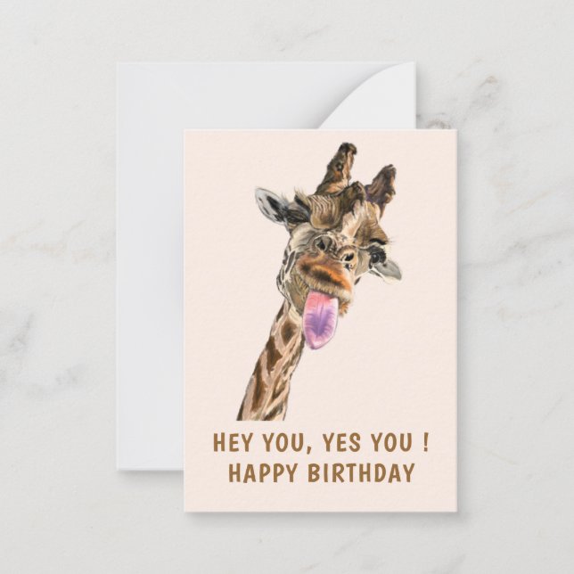 Funny Giraffe Carte d'anniversaire (Devant)