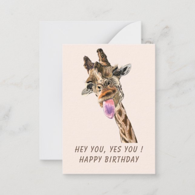 Funny Giraffe Carte d'anniversaire (Devant)