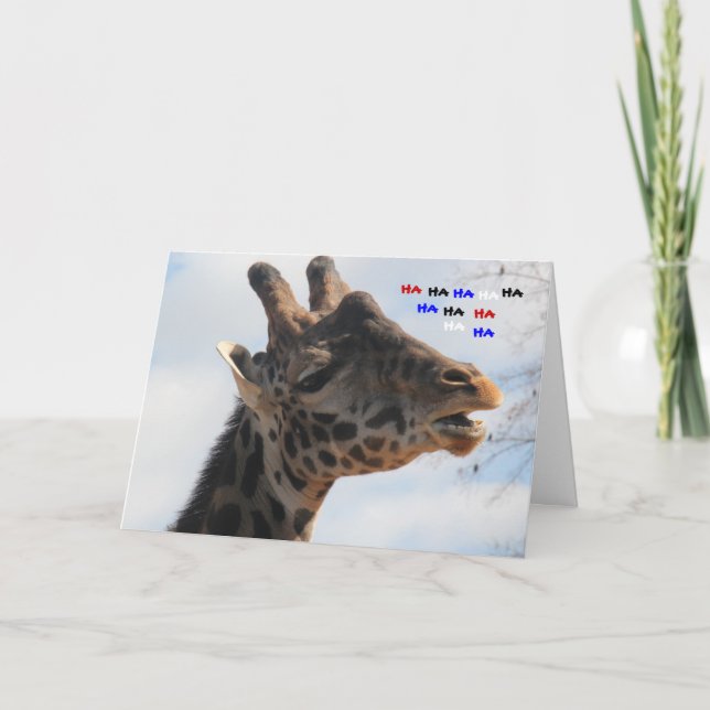 Funny Giraffe Vieux âge Carte d'anniversaire (Devant)