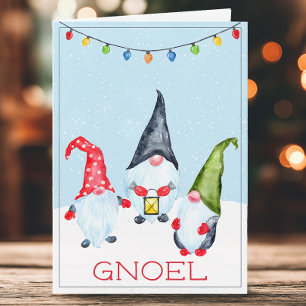 Funny Gnoel Gnomes de Noël Carte de vacances