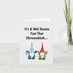 Funny Gnome Chrismukkah Carte de voeux