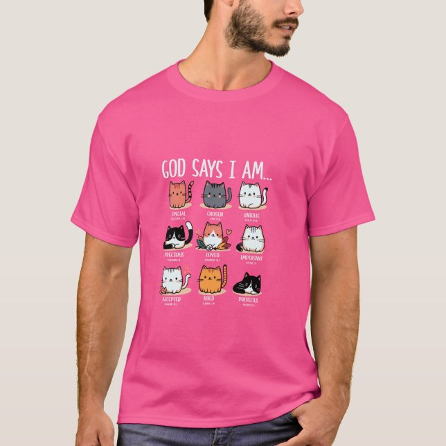Funny God dit I Am Chat tshirt Christian Inspirati (Devant)