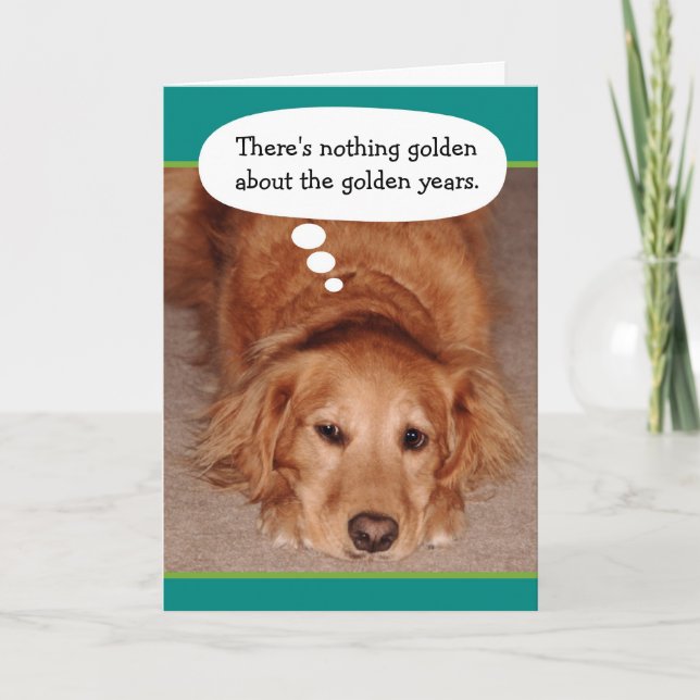 Funny Golden Oldie Golden Retriever Carte Annivers (Devant)