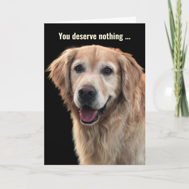 Funny Golden Retriever Carte d'anniversaire (Devant)