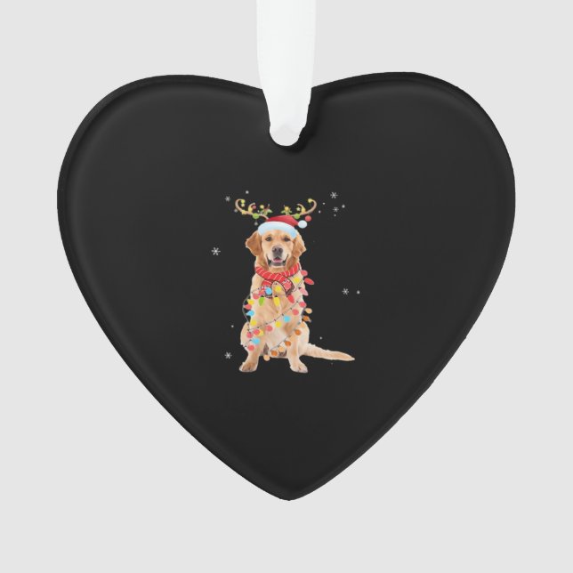 Funny Golden Retriever Christmas Tree Santa Reinde (devant)