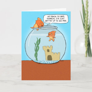 Funny Goldfish Pee Carte d'anniversaire