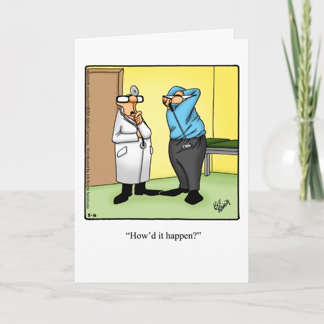 Funny Golf Humour Carte de voeux pour lui (Devant)