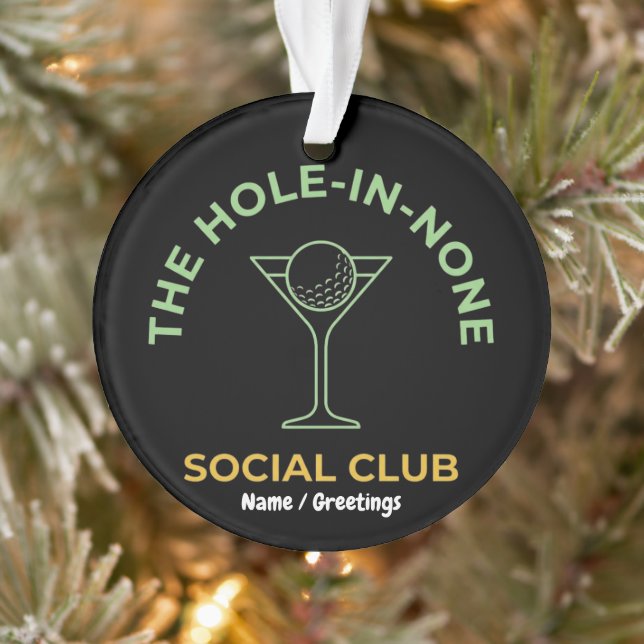 Funny Golf Social Club Humor Hole-In-None Martini  (Arbre)