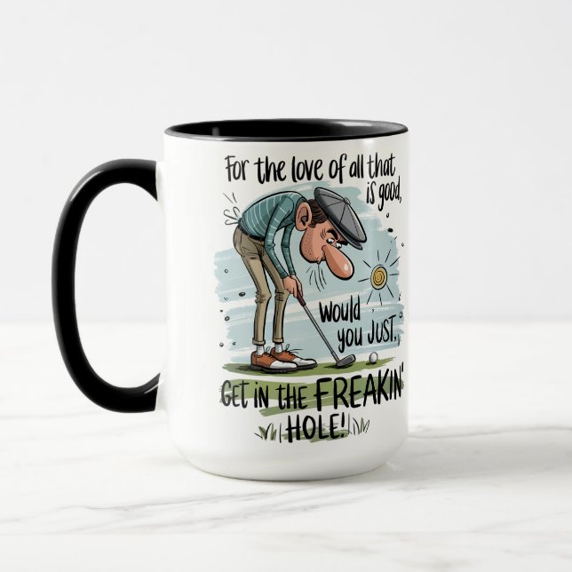 Funny Golfer Coffee Mug Get In The Hole Papa Mug (Gauche)