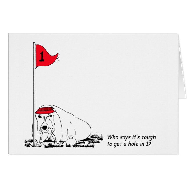 Funny Golfing Dog Greeting Card (Devant horizontal)