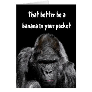 Funny Gorilla Banana Dans Votre Poche Salutation H