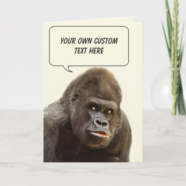 Funny Gorilla carte de voeux personnalisée (Devant)