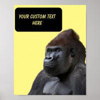 Funny Gorilla personnalisation texte et poster pho