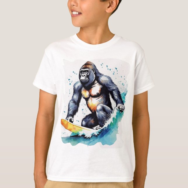 Funny gorilla surf T-Shirt (Devant)
