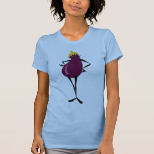 FUNNY GRAPHIC EGGPLANT LADY T-SHIRT